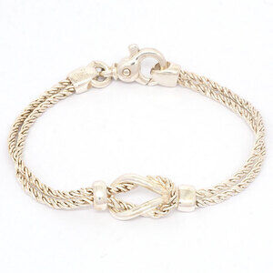 Tiffany Square Knot Rope Chain Silver
